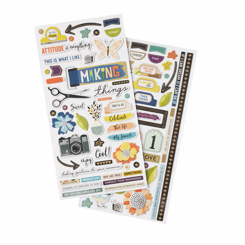 3 Pack - Vicki Boutin Print Shop Thickers Stickers 100/Pkg-Making Things Phrase/Chipboard - VB013860