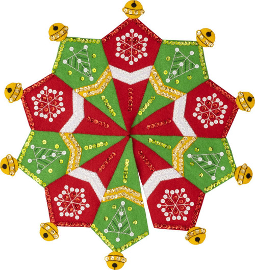 Bucilla Felt Ornaments Applique Kit Set Of 14-Merry Miniatures - 89653E