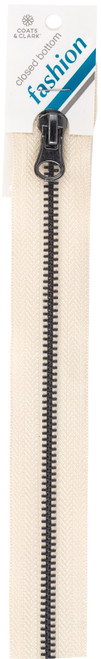 2 Pack - Coats Gunmetal Closed End Zipper 14"-Natural - F68 14-8010 - 073650016332