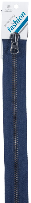 2 Pack - Coats Gunmetal Separating Zipper 24"-Navy - F69 24-4900 - 073650016363