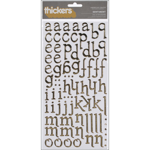 3 Pack - American Crafts Foil Alphabet Stickers-Sentiment-Gold, 167/Pkg - 53287 - 718813532877
