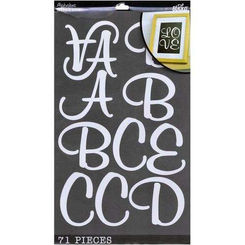 3 Pack - Sticko Alphabet Stickers-White Script Poster - E5238398 - 015586906561 3 Pack - Sticko Alphabet Stickers-White Script Poster - E5238398 - 015586906561