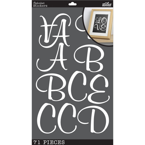 3 Pack - Sticko Alphabet Stickers-White Script Poster - E5238398 3 Pack - Sticko Alphabet Stickers-White Script Poster - E5238398