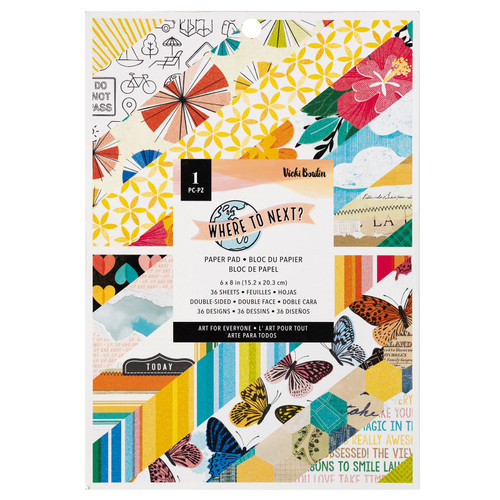 American Crafts Double-Sided Paper Pad 6"X8" 36/Pkg-Vicki Boutin Where To Next - VB014107 - 765468043425