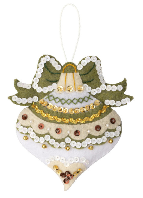 Bucilla Felt Ornaments Applique Kit Set Of 6-Holiday Glitz - 89637E