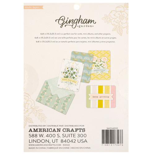 Crate Paper Single-Sided Paper Pad 6"X8" 36/Pkg-Gingham Garden - CP014010 Crate Paper Single-Sided Paper Pad 6"X8" 36/Pkg-Gingham Garden - CP014010