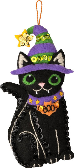 Bucilla Felt Ornaments Applique Kit Set Of 6-Purrfectly Spooky - 89649E Bucilla Felt Ornaments Applique Kit Set Of 6-Purrfectly Spooky - 89649E
