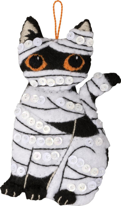 Bucilla Felt Ornaments Applique Kit Set Of 6-Purrfectly Spooky - 89649E Bucilla Felt Ornaments Applique Kit Set Of 6-Purrfectly Spooky - 89649E