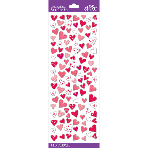 12 Pack - Sticko Themed Stickers-Hearts - E5238128 - 015586792997