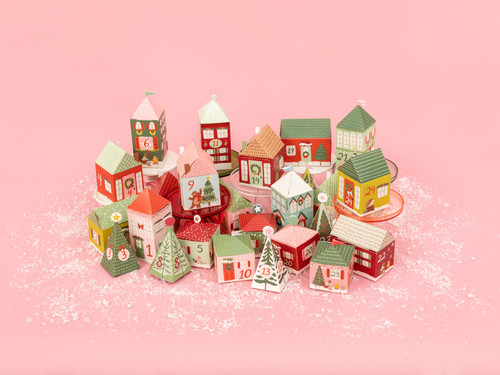 Mittens & Mistletoe Advent Calendar 40/Pkg-Makes 25 Houses - CPMM3742