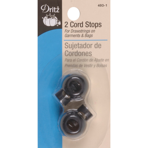 6 Pack - Dritz Cord Stops 2/Pkg-Black - 493-1 - 072879262087