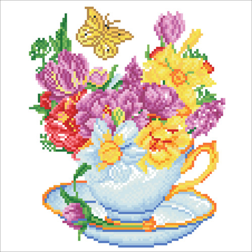 Diamond Dotz Simply Dotz Diamond Art Kit 12.6"X12.6"-Springtime Cuppa - SD3404 Diamond Dotz Simply Dotz Diamond Art Kit 12.6"X12.6"-Springtime Cuppa - SD3404