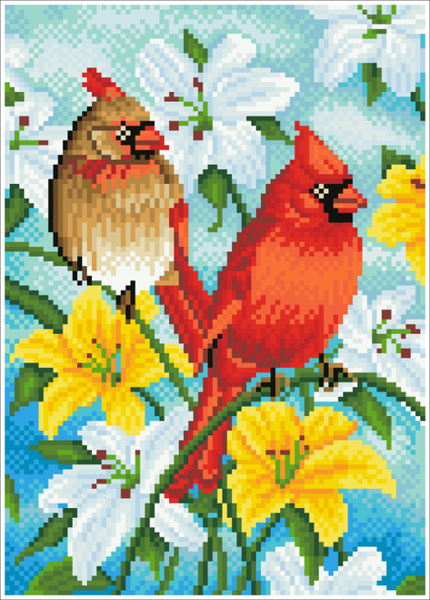 Diamond Dotz Simply Dotz Diamond Art Kit 9.9"X13.8"-Cardinal Family - SD4408