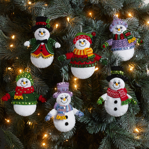Bucilla Felt Ornaments Applique Kit Set Of 6-Snow Much Fun - 89492E - 046109894928