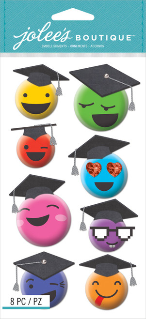 Jolee's Boutique Dimensional Stickers-Graduation Emoji - 5051108 - 015586997798