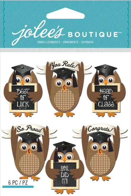 Jolee's Boutique Dimensional Stickers-Graduation Owl - 5021850 - 015586821833