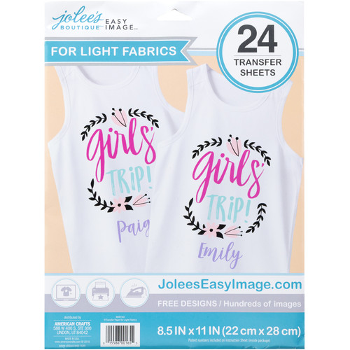 Jolee's Boutique Easy Image Transfer Sheets 8.5"X11" 24/Pkg-For Light Fabrics - 8600165 - 015586001655