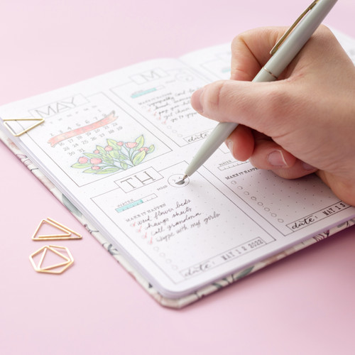 AC Point Planner Perfect Bound Planner 6"X8"-Floral - Dot Grid - 120 Sheets - 99001337