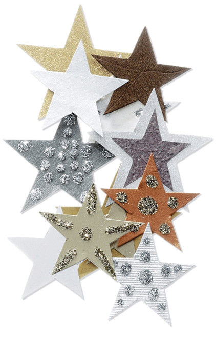 3 Pack - Jolee's By You Dimensional Stickers-Gold & Brown Stars - JJCA012B