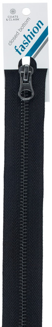 Coats Gunmetal Closed End Zipper 9"-Black - F68 9-0900 - 073650016196