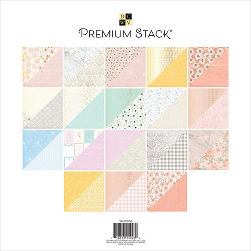 DCWV Double-Sided Cardstock Stack 12"X12" 36/Pkg-Magnolia, W/Gold Foil - PS011958