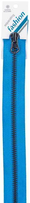 Coats Gunmetal Closed End Zipper 9"-Blue Hawaii - F68 9-5040 - 073650016226