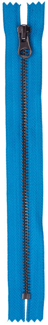 Coats Gunmetal Closed End Zipper 9"-Blue Hawaii - F68 9-5040