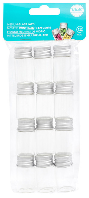 We R Memory Keepers Storage Glass Jars 12/Pkg-Medium - WR661319 - 633356613190