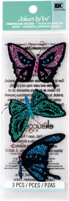 3 Pack - Jolee's By You Dimensional Stickers-Butterflies - JJNA034B - 015586826609