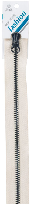 Coats Gunmetal Separating Zipper 24"-Natural - F69 24-8010 - 073650016370