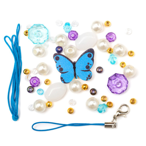 Bead It DIY Phone Charm Kit-Butterfly, 52 Pieces - 34015238