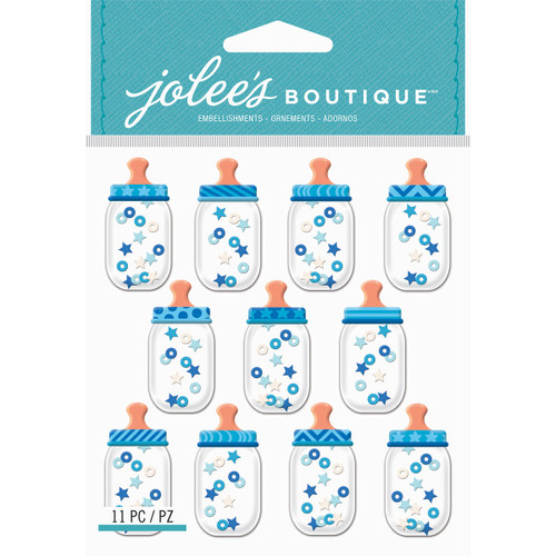 3 Pack - Jolee's Cabochon Dimensional Repeat Stickers-Baby Boy Bottle Dome - E5021932 - 015586968439