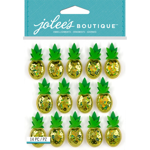 3 Pack - Jolee's Cabochon Dimensional Repeat Stickers-Pineapple - E5021950 - 015586969535