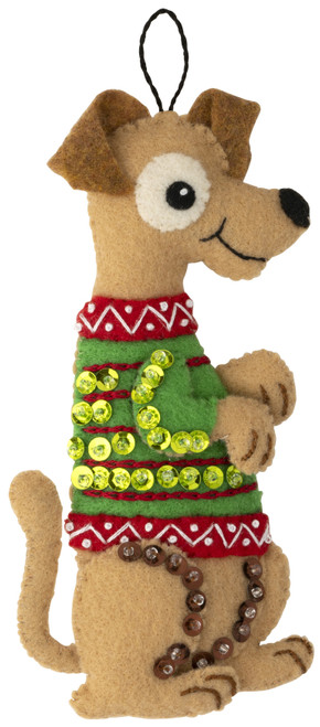 Bucilla Felt Ornaments Applique Kit Set Of 6-Dogs In Ugly Sweaters - 89295E - 046109892955