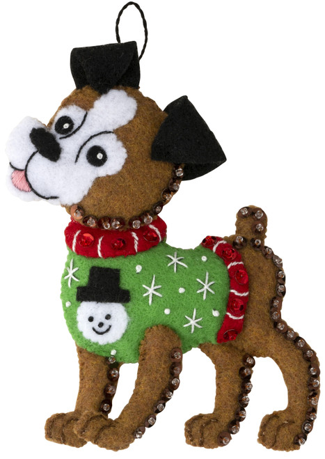 Bucilla Felt Ornaments Applique Kit Set Of 6-Dogs In Ugly Sweaters - 89295E Bucilla Felt Ornaments Applique Kit Set Of 6-Dogs In Ugly Sweaters - 89295E