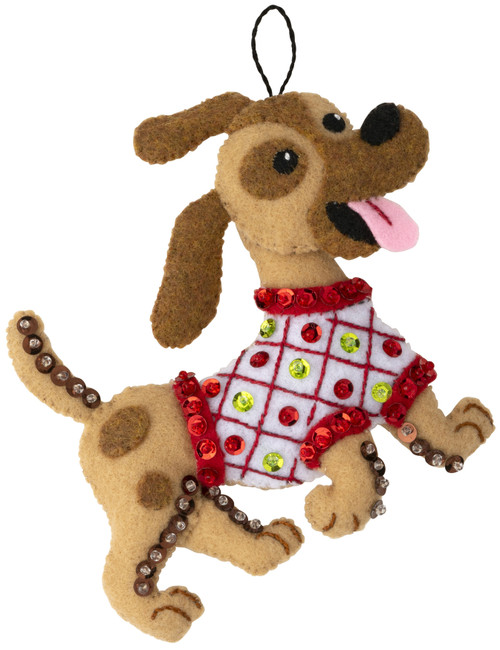 Bucilla Felt Ornaments Applique Kit Set Of 6-Dogs In Ugly Sweaters - 89295E Bucilla Felt Ornaments Applique Kit Set Of 6-Dogs In Ugly Sweaters - 89295E