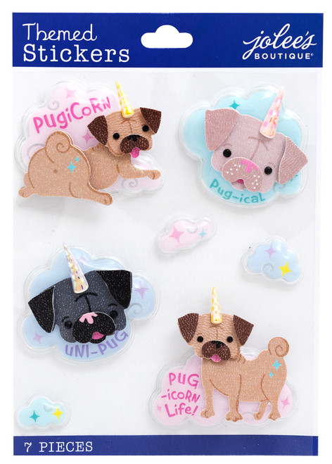 Jolee's Boutique Themed Stickers-Dimensional Pugicorn - E8600119 - 015586001198