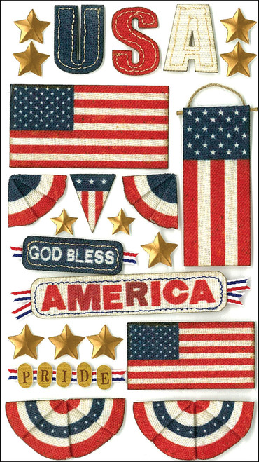 3 Pack - Jolee's Le Grande Dimensional Stickers-God Bless America - E5050300 - 015586892550