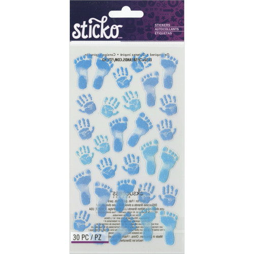 6 Pack - Sticko Stickers-Pastel Baby Boy Prints - E5201099 - 015586897517