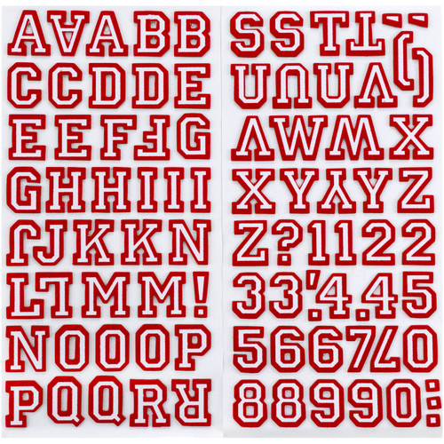 3 Pack - American Crafts Chipboard Alphabet Stickers-Letterman-Crimson Glitter, 91/Pkg - 43071