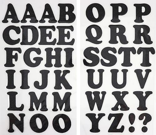 3 Pack - Jolee's Iron-On Letters 1.5"-Black Glitter - 50-40686