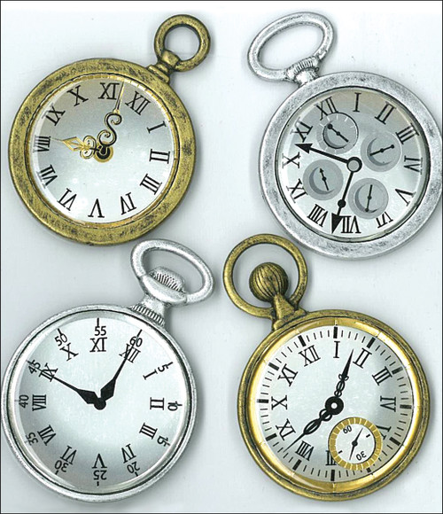 3 Pack - Jolee's Boutique Dimensional Stickers-Vintage Pocket Watches - E5020718 - 015586897296