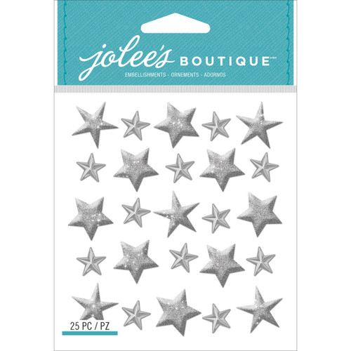 3 Pack - Jolee's Cabochon Dimensional Repeat Stickers-Silver Star - E5021846 - 015586821772