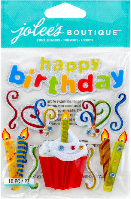 3 Pack - Jolee's Boutique Dimensional Stickers-Happy Birthday - E5020520 - 015586892406
