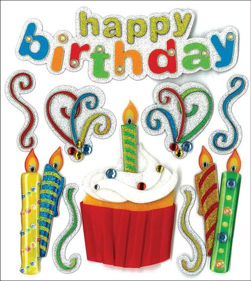 3 Pack - Jolee's Boutique Dimensional Stickers-Happy Birthday - E5020520