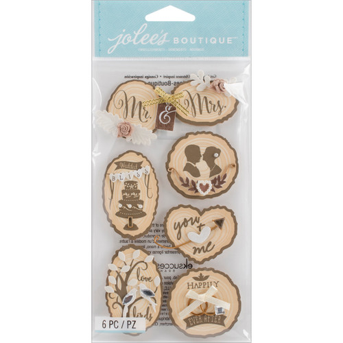 3 Pack - Jolee's Le Grande Dimensional Stickers-Wedding Icons - E5050924 - 015586833539