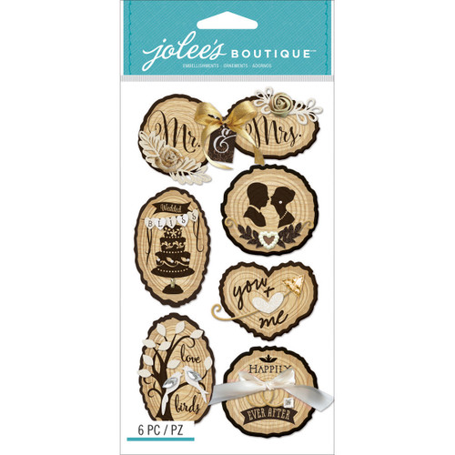 3 Pack - Jolee's Le Grande Dimensional Stickers-Wedding Icons - E5050924