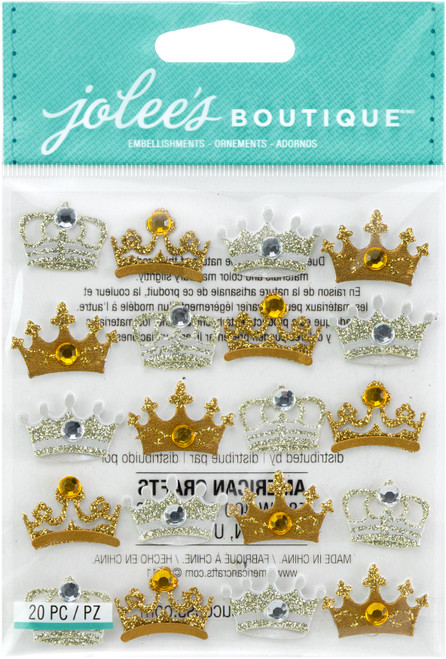 3 Pack - Jolee's Cabochon Dimensional Repeat Stickers-Crowns - E20912 - 015586891812