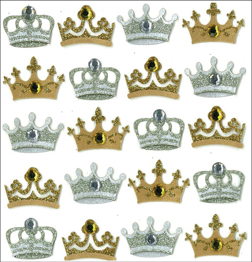 3 Pack - Jolee's Cabochon Dimensional Repeat Stickers-Crowns - E20912