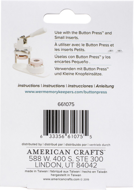 3 Pack - We R Button Press Bobby Pin Backers-Makes 5 - WR661075 3 Pack - We R Button Press Bobby Pin Backers-Makes 5 - WR661075